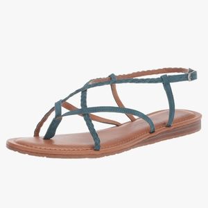 Zodiac Tracey Mineral Blue Braided Thong Sandals 8